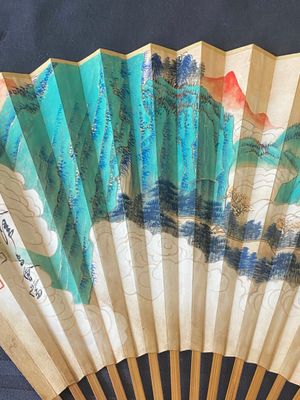 Drie waaiers, navolger van Zhang Daqian 張大千 (1899-1983) en Wu Hufang 吴湖帆 (1894-1968), inkt en kleur op papier — foto 17
