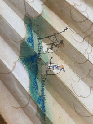 Drie waaiers, navolger van Zhang Daqian 張大千 (1899-1983) en Wu Hufang 吴湖帆 (1894-1968), inkt en kleur op papier — foto 19