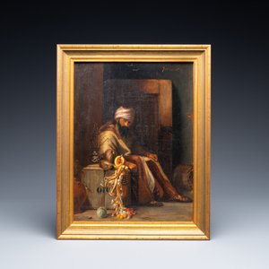 Duitse school, gesign. Dettmann: 'Portret van een bebaarde man', olie op paneel, 19/20e eeuw — foto 2