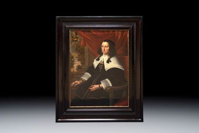 Dutch school: 'Portrait of a Lady', oil on canvas, 17th C.