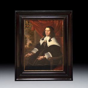 Dutch school: 'Portrait of a Lady', oil on canvas, 17th C. — foto 1