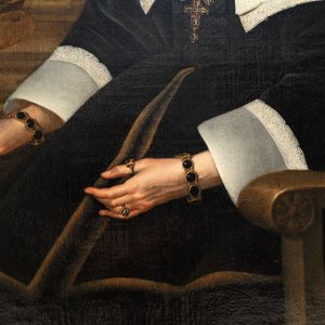 Dutch school: 'Portrait of a Lady', oil on canvas, 17th C. — foto 3