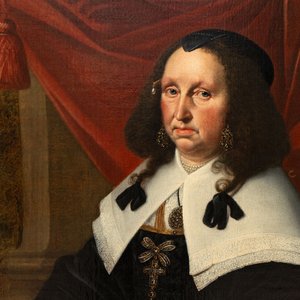 Dutch school: 'Portrait of a Lady', oil on canvas, 17th C. — foto 4