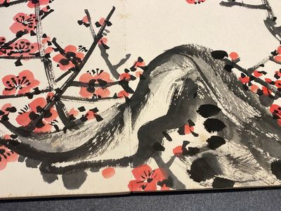 Ecole chinoise: Album de douze peintures aux signatures de célébrités comme Zhao Shaoang 趙少昂, encre et couleurs sur papier, daté 1944 — photo 23