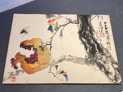Ecole chinoise: Album de douze peintures aux signatures de célébrités comme Zhao Shaoang 趙少昂, encre et couleurs sur papier, daté 1944 — photo 31