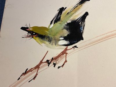 Ecole chinoise: Album de douze peintures aux signatures de célébrités comme Zhao Shaoang 趙少昂, encre et couleurs sur papier, daté 1944 — photo 9