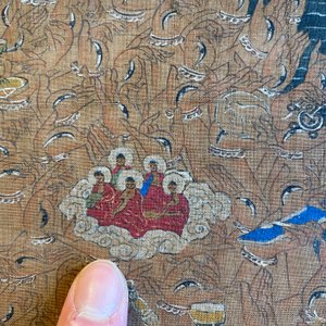Ecole chinoise: 'Avalokitesvara à trente-trois têtes', encre et couleurs sur soie, 19/20ème — photo 48