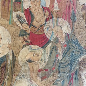 Ecole chinoise: 'Avalokitesvara à trente-trois têtes', encre et couleurs sur soie, 19/20ème — photo 56