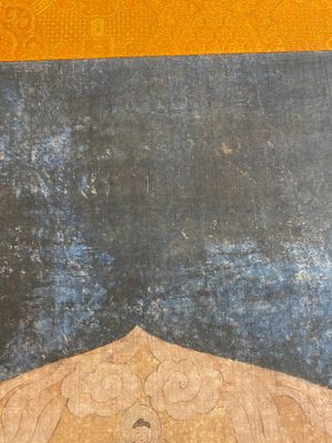 Ecole chinoise: 'Bouddha debout sur deux fleurs de lotus', encre et couleurs sur soie, 18/19ème — photo 8