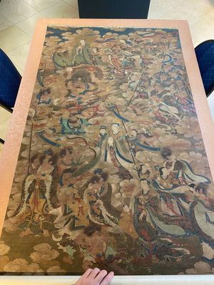 Ecole chinoise: 'Ciel plein de divinités bouddhistes', encre et couleurs sur soie, 18ème — photo 2