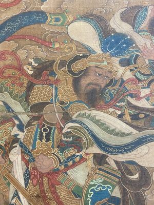Ecole chinoise: 'Ciel plein de divinités bouddhistes', encre et couleurs sur soie, 18ème — photo 21