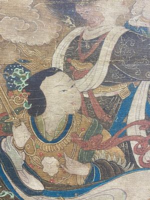 Ecole chinoise: 'Ciel plein de divinités bouddhistes', encre et couleurs sur soie, 18ème — photo 8