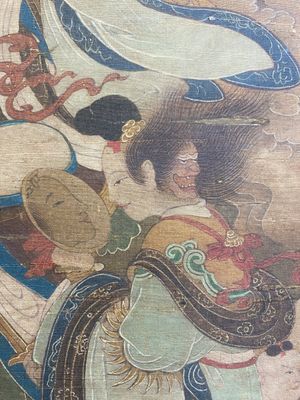 Ecole chinoise: 'Ciel plein de divinités bouddhistes', encre et couleurs sur soie, 18ème — photo 9