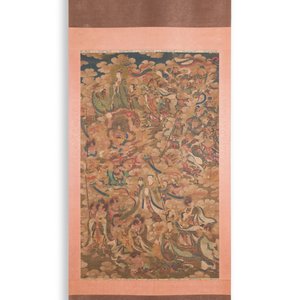 Ecole chinoise: 'Ciel plein de divinités bouddhistes', encre et couleurs sur soie, 18ème — photo 3