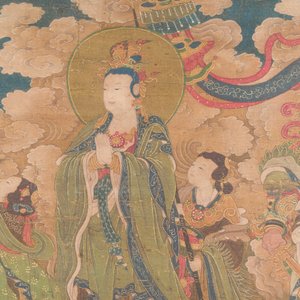 Ecole chinoise: 'Ciel plein de divinités bouddhistes', encre et couleurs sur soie, 18ème — photo 7