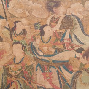 Ecole chinoise: 'Ciel plein de divinités bouddhistes', encre et couleurs sur soie, 18ème — photo 10