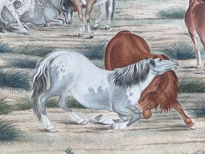 Ecole chinoise, d'après Giuseppe Castiglione 郎世寧 (1688-1766): '100 chevaux', encre et couleurs sur papier monté en rouleau à main, 18/19ème — photo 41