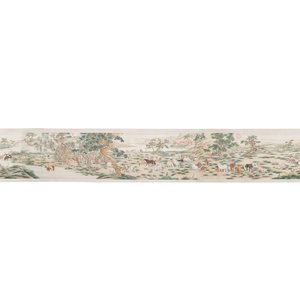 Ecole chinoise, d'après Giuseppe Castiglione 郎世寧 (1688-1766): '100 chevaux', encre et couleurs sur papier monté en rouleau à main, 18/19ème — photo 4