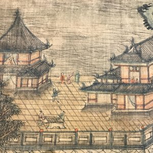 Ecole chinoise, d'après Qiu Ying (c.1494-1551/52), encre et couleurs sur soie: 'paysage montagneux', daté 1545 — photo 19