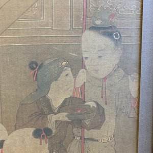 Ecole chinoise, d'après Su Hanchen (1094-1172), encre et couleurs sur soie: dame et enfants autour d'un aquarium — photo 18