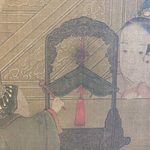 Ecole chinoise, d'après Su Hanchen (1094-1172), encre et couleurs sur soie: dame et enfants autour d'un aquarium — photo 20