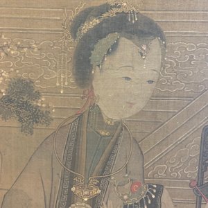 Ecole chinoise, d'après Su Hanchen (1094-1172), encre et couleurs sur soie: dame et enfants autour d'un aquarium — photo 21
