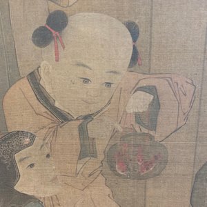 Ecole chinoise, d'après Su Hanchen (1094-1172), encre et couleurs sur soie: dame et enfants autour d'un aquarium — photo 30