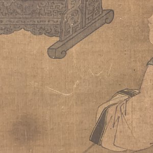 Ecole chinoise, d'après Su Hanchen (1094-1172), encre et couleurs sur soie: dame et enfants autour d'un aquarium — photo 43