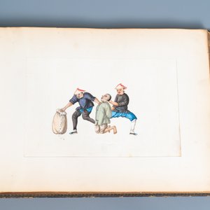 Ecole chinoise de Canton, encre et couleurs sur papier, 19ème: album de 29 paysages et scènes de punitions — photo 15
