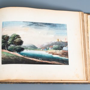 Ecole chinoise de Canton, encre et couleurs sur papier, 19ème: album de 29 paysages et scènes de punitions — photo 29