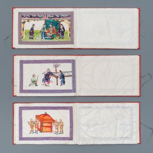 Ecole chinoise de Canton, encre et couleurs sur papier de riz, 19ème: une collection de 39 dessins dans six albums — photo 14