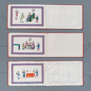 Ecole chinoise de Canton, encre et couleurs sur papier de riz, 19ème: une collection de 39 dessins dans six albums — photo 18