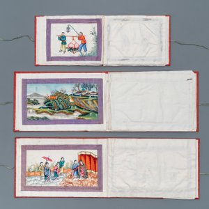 Ecole chinoise de Canton, encre et couleurs sur papier de riz, 19ème: une collection de 39 dessins dans six albums — photo 3