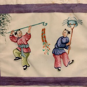 Ecole chinoise de Canton, encre et couleurs sur papier de riz, 19ème: une collection de 39 dessins dans six albums — photo 49