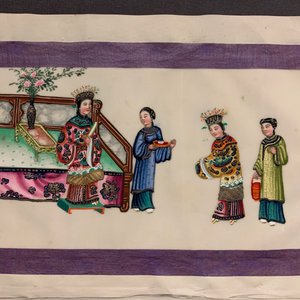 Ecole chinoise de Canton, encre et couleurs sur papier de riz, 19ème: une collection de 39 dessins dans six albums — photo 53