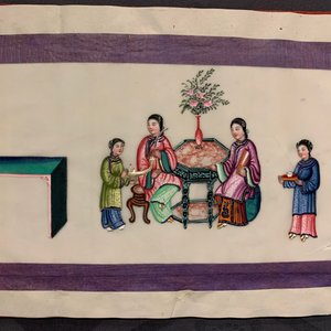 Ecole chinoise de Canton, encre et couleurs sur papier de riz, 19ème: une collection de 39 dessins dans six albums — photo 61