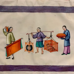 Ecole chinoise de Canton, encre et couleurs sur papier de riz, 19ème: une collection de 39 dessins dans six albums — photo 65