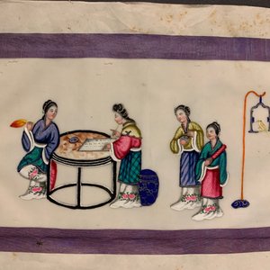 Ecole chinoise de Canton, encre et couleurs sur papier de riz, 19ème: une collection de 39 dessins dans six albums — photo 80
