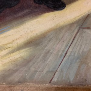 Ecole chinoise de la Révolution Culturelle: Le président Mao parle à un groupe d'ouvriers, huile sur toile, 3ème quart du 20ème — photo 19