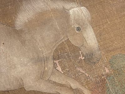Ecole chinoise: 'Deux cavaliers et huit chevaux', encre et couleurs sur soie, probablement Ming — photo 13
