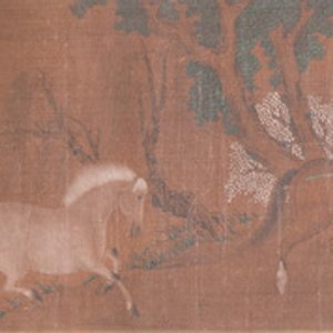 Ecole chinoise: 'Deux cavaliers et huit chevaux', encre et couleurs sur soie, probablement Ming — photo 1