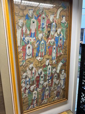 Ecole chinoise: 'Divinités au ciel', encre et couleur sur soie, Qing — photo 1