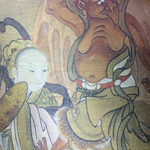 Ecole chinoise, encre et couleurs sur papier, 19ème siècle: 'Le roi de l'enfer' — photo 14