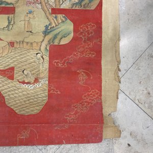 Ecole chinoise, encre et couleurs sur papier: 'Caractère Shou aux immortels', 19ème — photo 28