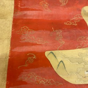 Ecole chinoise, encre et couleurs sur papier: 'Caractère Shou aux immortels', 19ème — photo 8