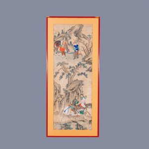 Ecole chinoise, encre et couleurs sur papier: 'Cinq scènes de chasse', 19ème — photo 7