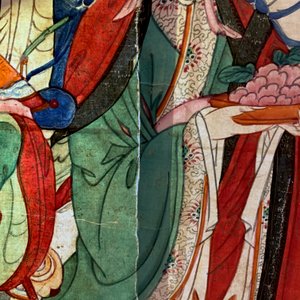 Ecole chinoise, encre et couleurs sur papier, Qing: 'Dieux en ciel' — photo 18