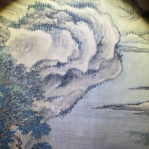 Ecole chinoise, encre et couleurs sur soie, 18/19ème: 'Buveurs de thé sur une fleuve' — photo 19