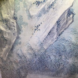 Ecole chinoise, encre et couleurs sur soie, 18/19ème: 'Buveurs de thé sur une fleuve' — photo 24