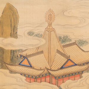Ecole chinoise, encre et couleurs sur soie, 18/19ème: 'Personnages dans un paysage' — photo 6